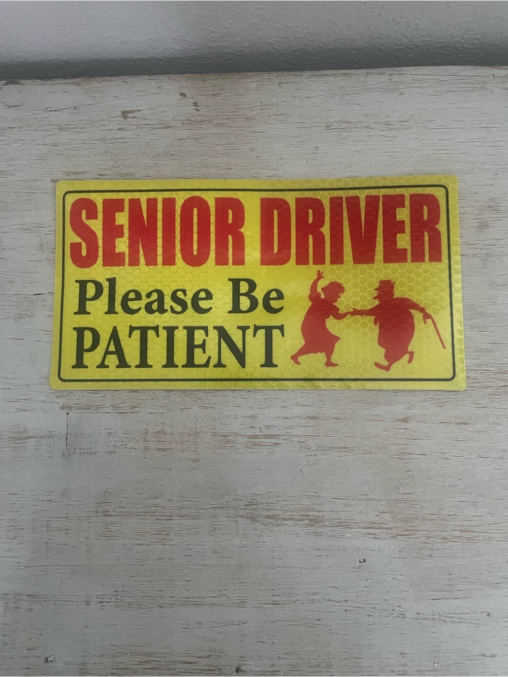 “Senior Driver Please Be Patient” Car Magnet - Yellow/Red